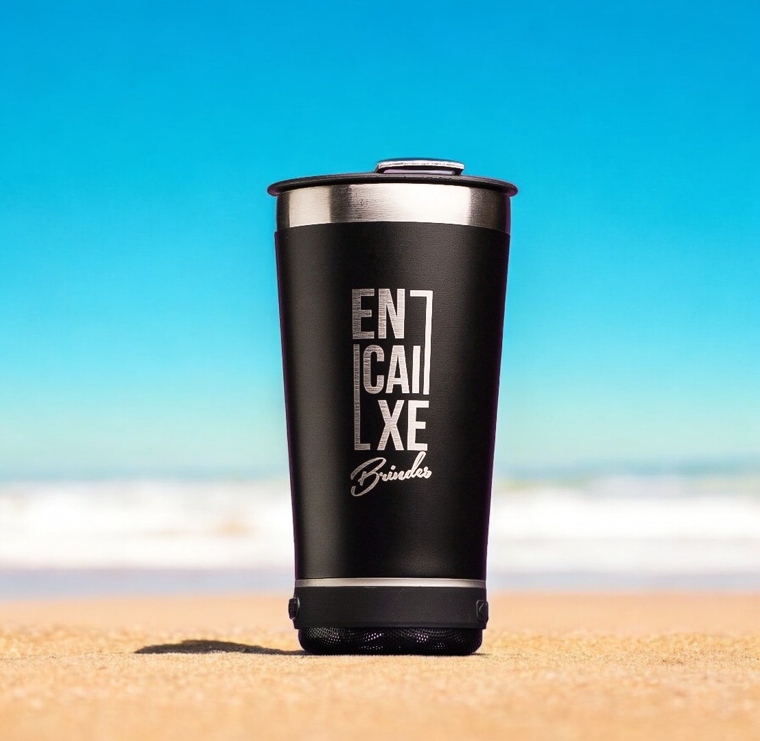 Copo Térmico com Caixa de Som Bluetooth Personalizado